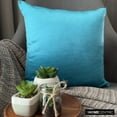 thumbnail image 6 of The HomeCentric Decorative Teal 14"x14" (35x35 cm) Pillow Covers, Velvet Double Side, Linen & Top Zipper Throw Pillows For Sofa, Solid Pattern Modern Style - Velvet Teal Jules, 6 of 10