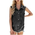 thumbnail image 2 of LOVZFMLL Vestes pour Femmes Mode Décontractée Printemps et Été Lavage Sans Manches, 2 of 4