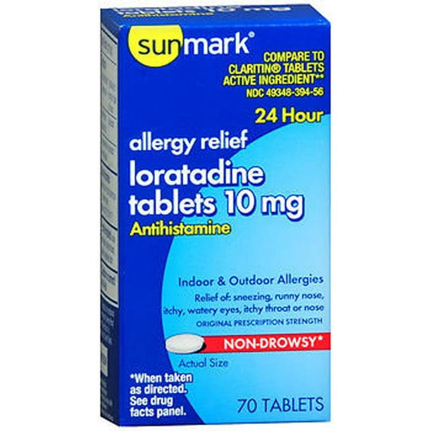 Sunmark Allergy Relief Loratadine Tablets, 10 mg, 70 Count