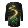 thumbnail image 5 of TaTaai St. Patrick's Day Women's Casual Print Round Neck 3/4 Sleeve T-Shirt Loose Top Gift, 5 of 5