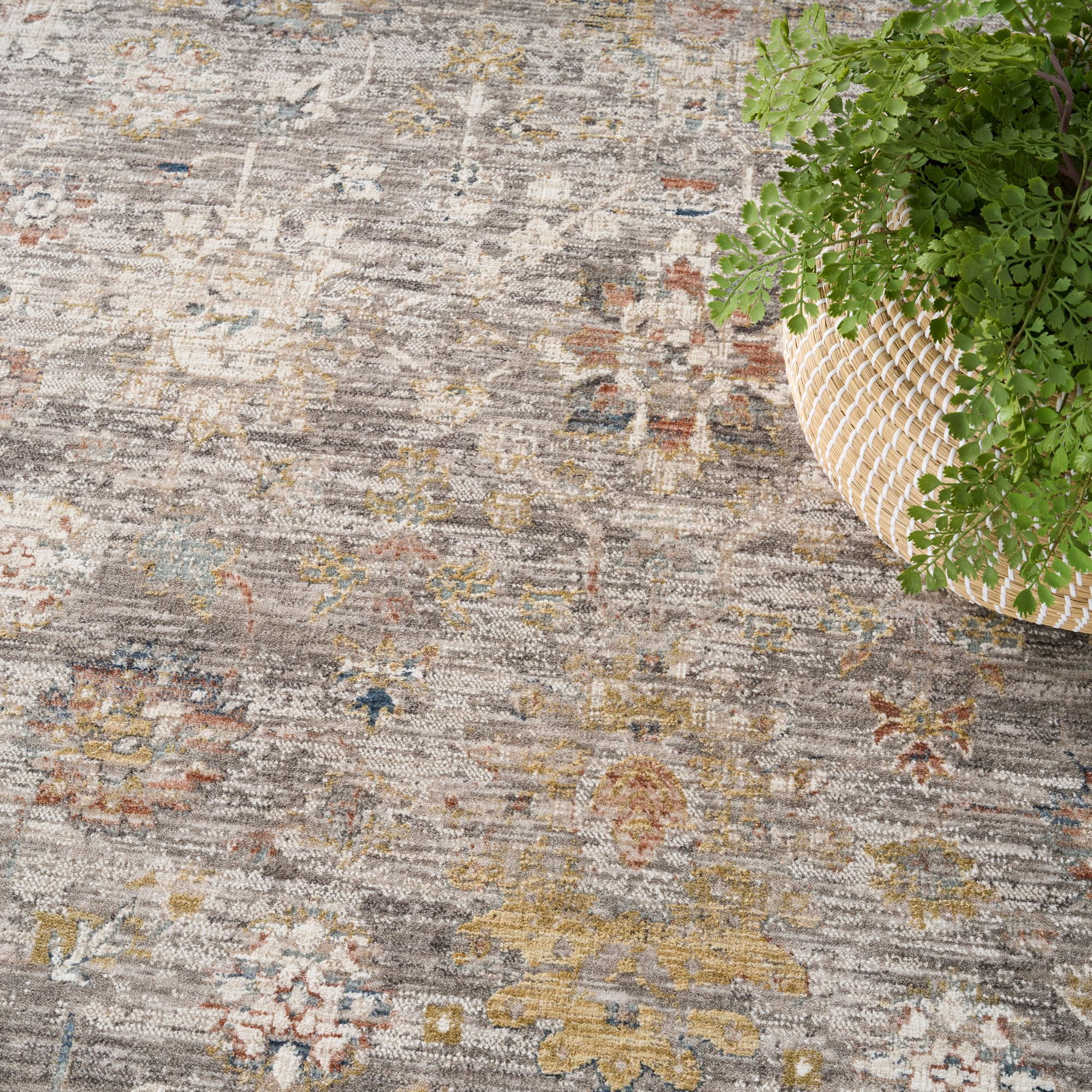 Nourison Heirloom Blend 5'3" x 7'10" Grey Vintage Indoor Rug