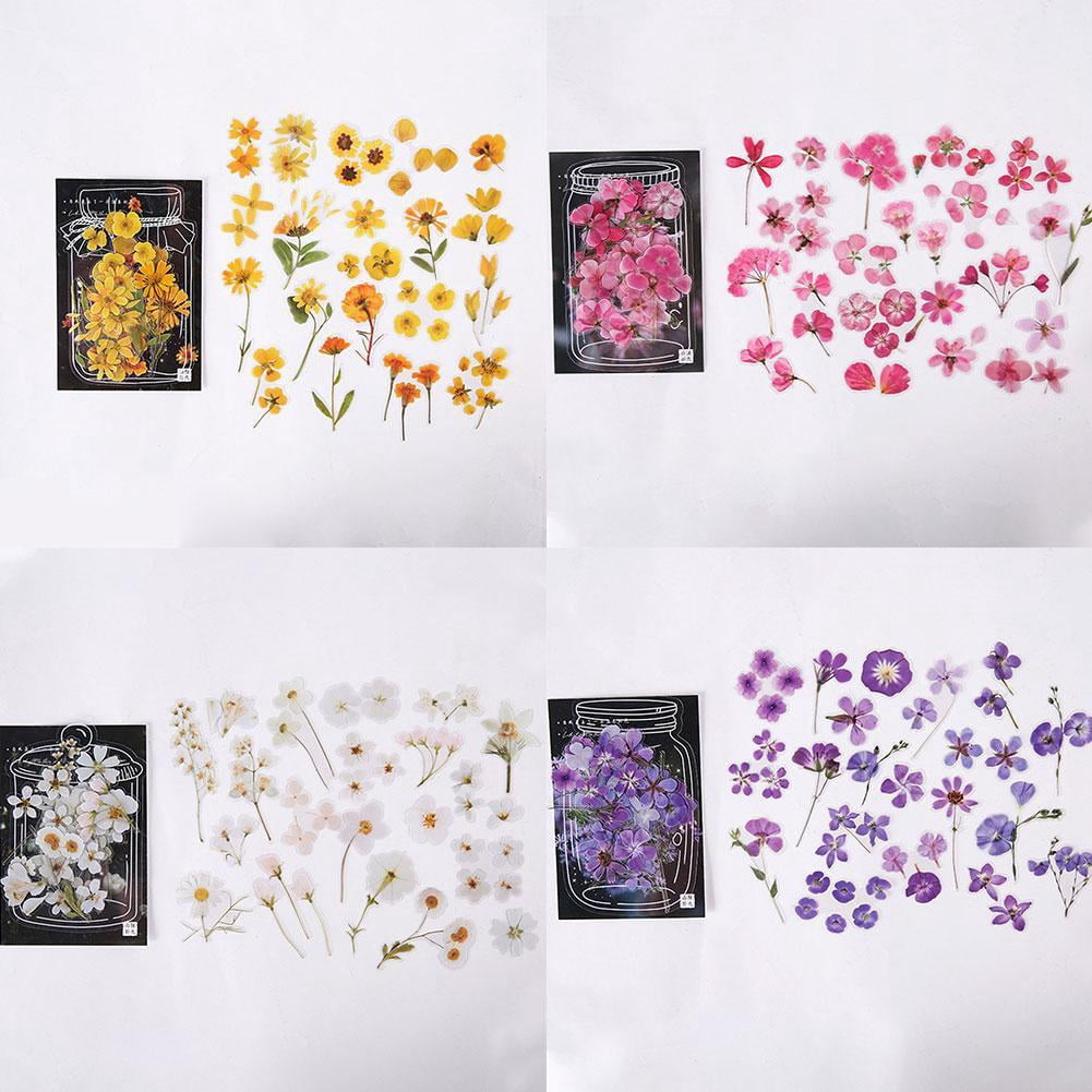 Planner Creative Handmade Craft Flower Decal Plant Scrapbooking Label Decoration Paper Stationery Sticker Handbook Decoration Decorative Stickers O8H7