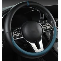 Morandi Color Steering Wheel Cover, Nappa Leather Fashionable Sporty Style, Universal 15 Inches