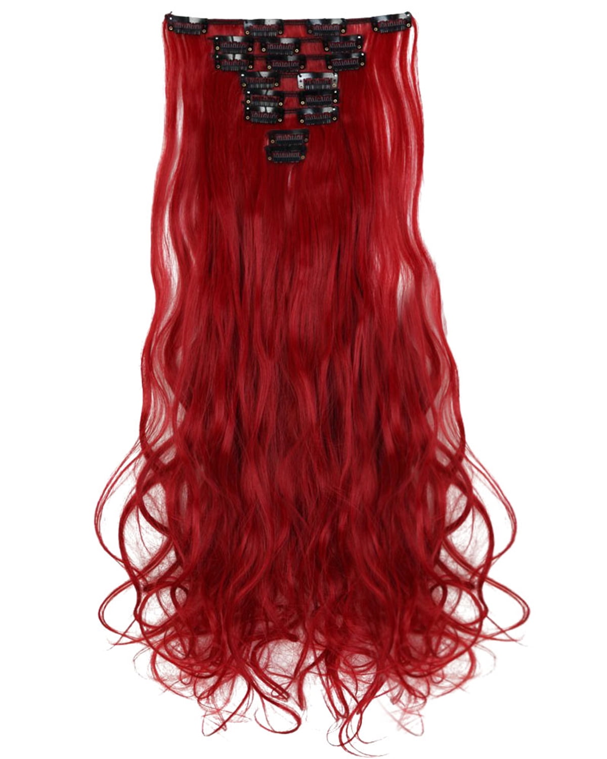 red hair pieces clip in