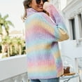 thumbnail image 5 of Women's Sweaters Striped Long Sleeved Round Neck Pullover Knitted Sweater Top, 5 of 8