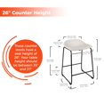 thumbnail image 3 of Bronte Living 26 inch Modern PU Leatherette Counter Stool with Rubber Protectors, Comfortable Footrest and Backless for Kitchen, Restaurant - Series Jacob - Set of 2, 3 of 7
