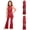 Burgundy, variant on Girls Wedding Party Bell-bottom Pants Sparkly Latin Jazz Dance Bodysuit Romper Overalls Wide Leg Jumpsuit Royal Blue 6