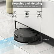 Prettycare C2 2 in 1 Robot Vacuum and Mop Combo Cleaner, Black