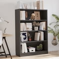 thumbnail image 2 of Syemin Book Stands Bookshelf 4 Shelf Wood Bookcase 48 Inches Tall Wide Manga Storage for Living Room Bedroom Office Library, Grey, 2 of 5