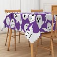 thumbnail image 4 of Duangreer Purple Ghost Halloween Rectangle Tablecloth, Waterproof Wrinkle Resistant Table Cover for Party Picnic Decors, 60 x 102 Inch, 4 of 6