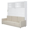 thumbnail image 5 of Queen Size Murphy Bed With Sofa Seating White Wall Mount Folding Bed For Small Spaces Apartments And Guest Rooms, 5 of 9