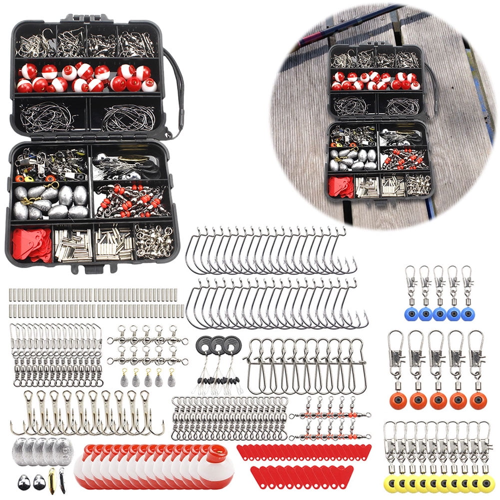 HUISZJ 267pcs Fishing Tools Accessories Kit Set, Fishing Tackle Set with Fishing Box, Outdoor Fishing Accessories Set for Men Birthday Gift