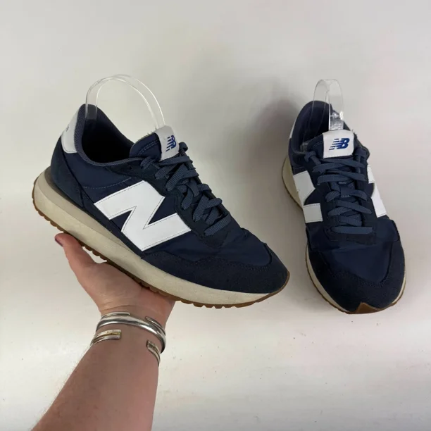 New Balance 237v1 Athletic Shoes Men's 10 Navy White Lace-Up Low Top Sneakers