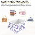 thumbnail image 7 of Foldable Fabric Storage Bin With Handle Collapsible Basket Box Storage With Lid Organizer Lavender Butterflies, 7 of 7