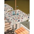 thumbnail image 2 of Outdoor Tablecloths with Umbrella Hole & Zipper, Independence Day 54x54 Inch Square Tablecloths, 4th of July Red Blue Stripes Star Burlap Waterproof Table Cloth, Patio/Pool/Picnic Table Covers, 2 of 8