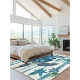 thumbnail image 2 of Blue Sea Turtle Area Rug for Bedroom 4x6 Ft Blue Floral Starfish Retro Striped Super Soft fuzzy Throw Rug Non-Slip Fluffy Plush Indoor Floor Carpet for Living Room Nursery Home Decor, 2 of 8
