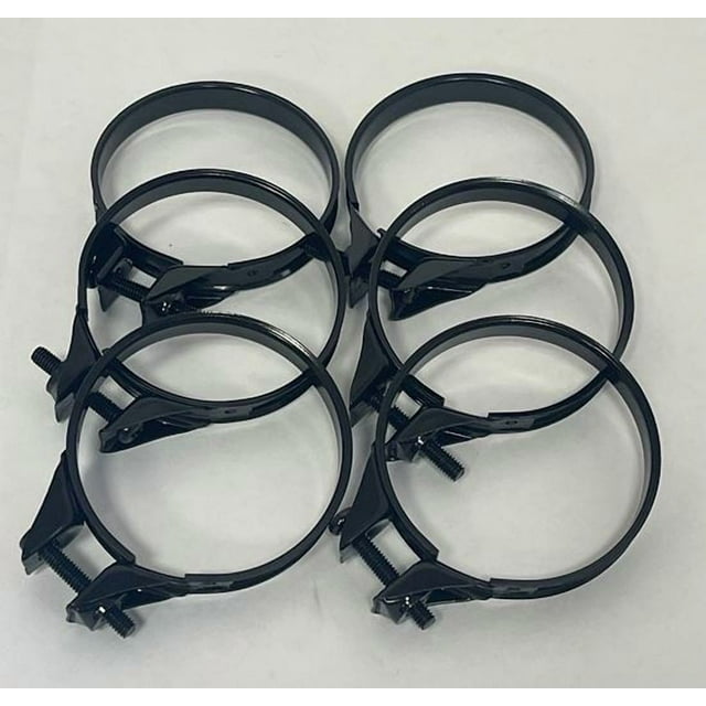 Helix Racing Hose Clamp 110-1032 1.14 Inch To 1-1/4 Inch Clamping Range; OEM Style; Black Anodized Finish; Pack Of 6