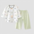 thumbnail image 2 of masbird Toddler Pajamas Cotton Kids Pajamas for Boys Girls Long Sleeve Pajama Set 2 Piece Snug Fit Pjs Set 6-12 Months 12-24 Months 2t 3t 4t 5t 6t 7t 8t 9t Children(Green,11-12 Y), 2 of 7