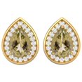 thumbnail image 2 of 7x5mm Pear Shape Lemon Quartz 925 Silver Gold Vermeil Solitaire Classic Valentines Day Gifts Women Stud Earring, 2 of 7