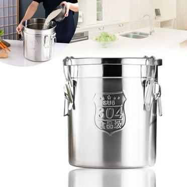 12L Stainless Steel Airtight Cereal Container Kitchen Grain Storage Rice Bucket Silver
