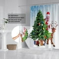 thumbnail image 4 of Christmas Shower Curtains for Bathroom Christmas Tree Reindeer Custom Waterproof Shower Curtain \u200bBathroom Curtains with Hooks for Winter Home Decorations, 72 x 72 Inches, 4 of 6