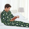 thumbnail image 6 of Hirioo Green Frogs for Men's Pajama Sets 2 Piece Pjs Men's Long-Sleeved Pajama Set Button Down Sleepwear,S-XXL-Large, 6 of 7