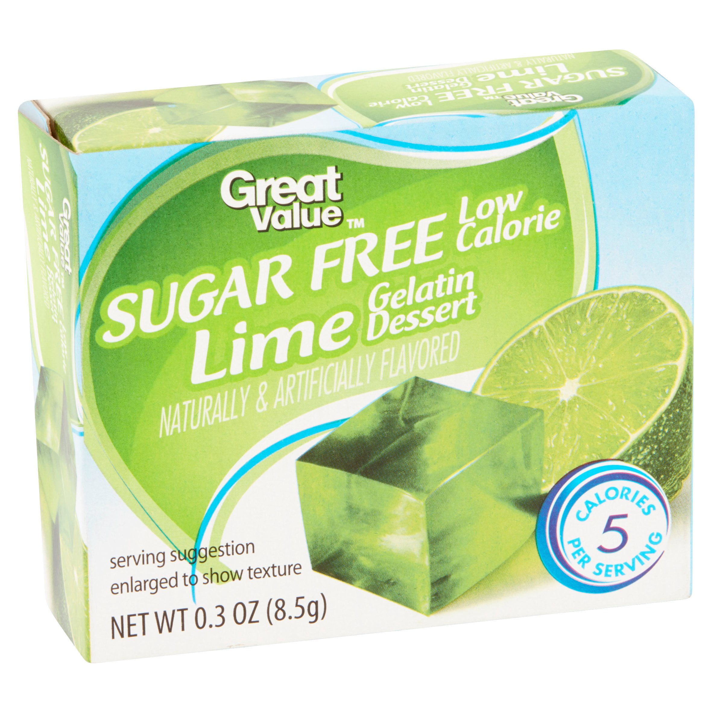 Great Value Gelatin Lime Free Sugar Dessert .3 oz