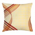 thumbnail image 1 of Modern Throw Pillow Cushion Cover, Abstract Curvy Swirled Stripes on Dotted Background Interlace Halftoned Art Design, Decorative Square Accent Pillow Case, 16 X 16 Inches, Multicolor, by Ambesonne, 1 of 2
