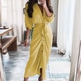 thumbnail image 3 of KaLI_store Beach Dress Casual Petite Mini Dress for Woman Empire Waist Dress Ruched Wrap Dresses Black Yellow,XL, 3 of 5