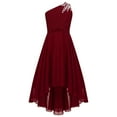 thumbnail image 2 of Alvivi Kids Flower Girl Dress Bridesmaid Elegant Long Dresses Wedding Party Gown Burgundy 6, 2 of 5