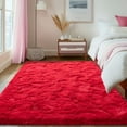thumbnail image 2 of ZENELESS Indoor Fluffy Rug,5x7 Red Fuzzy Non-Slip Carpets for Living Room Bedroom Home Decor, 2 of 7