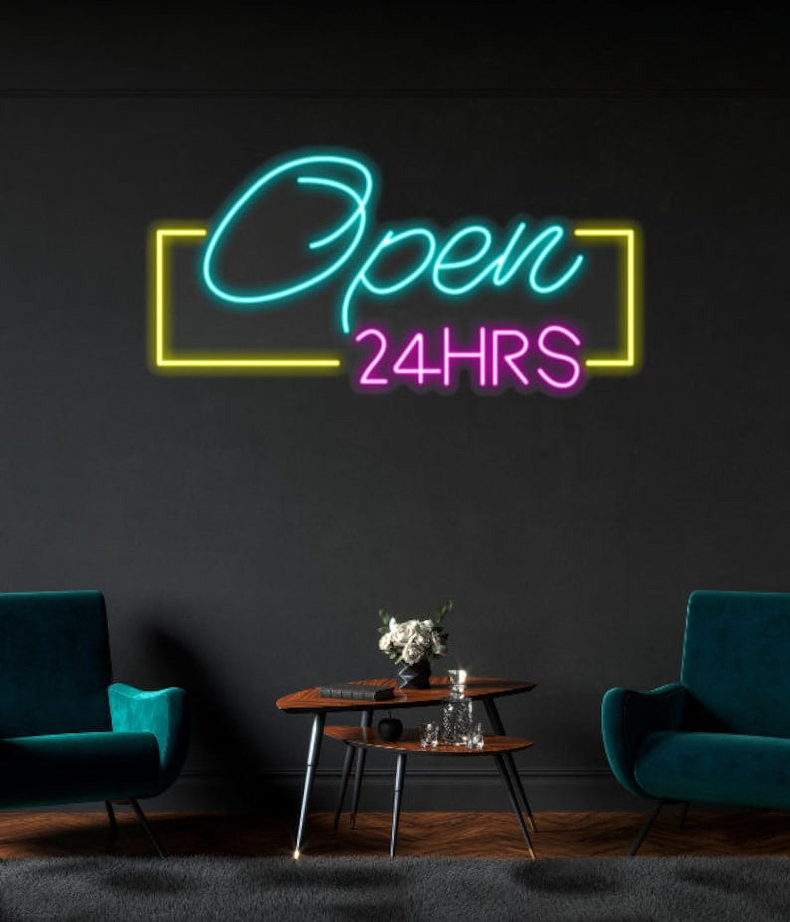 Handmadetneonsign Open 24h Led Sign, Vertical Open Led Sign, Wall Decor, Bar Neon Sig, Custom Neon Sign, Vertical Open Led Sign, Wall Décor