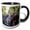 Black/White, variant on 3drose, Usa, Wy. Bull Moose Eats from a Willow Bush, 11oz Two-tone Red Mug
