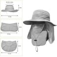 thumbnail image 5 of 2 Pieces Men's Wide Brim Fishing Hat Outdoor UPF 50+ Sun Protection Removable Face and Neck Flap, 5 of 6