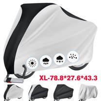 TETSELF Bicycle Cover, Waterproof Outdoor Bike Cover with UV Sun & Wind Protection, Dustproof with Lock Hole, Silver & Black