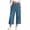 CO60_Blue, variant on Jeans for Women Wide Leg Capri Pant that Look Like Denim Jean Elastic High Waisted Baggy Denim Pants with Pockets Army Green S
