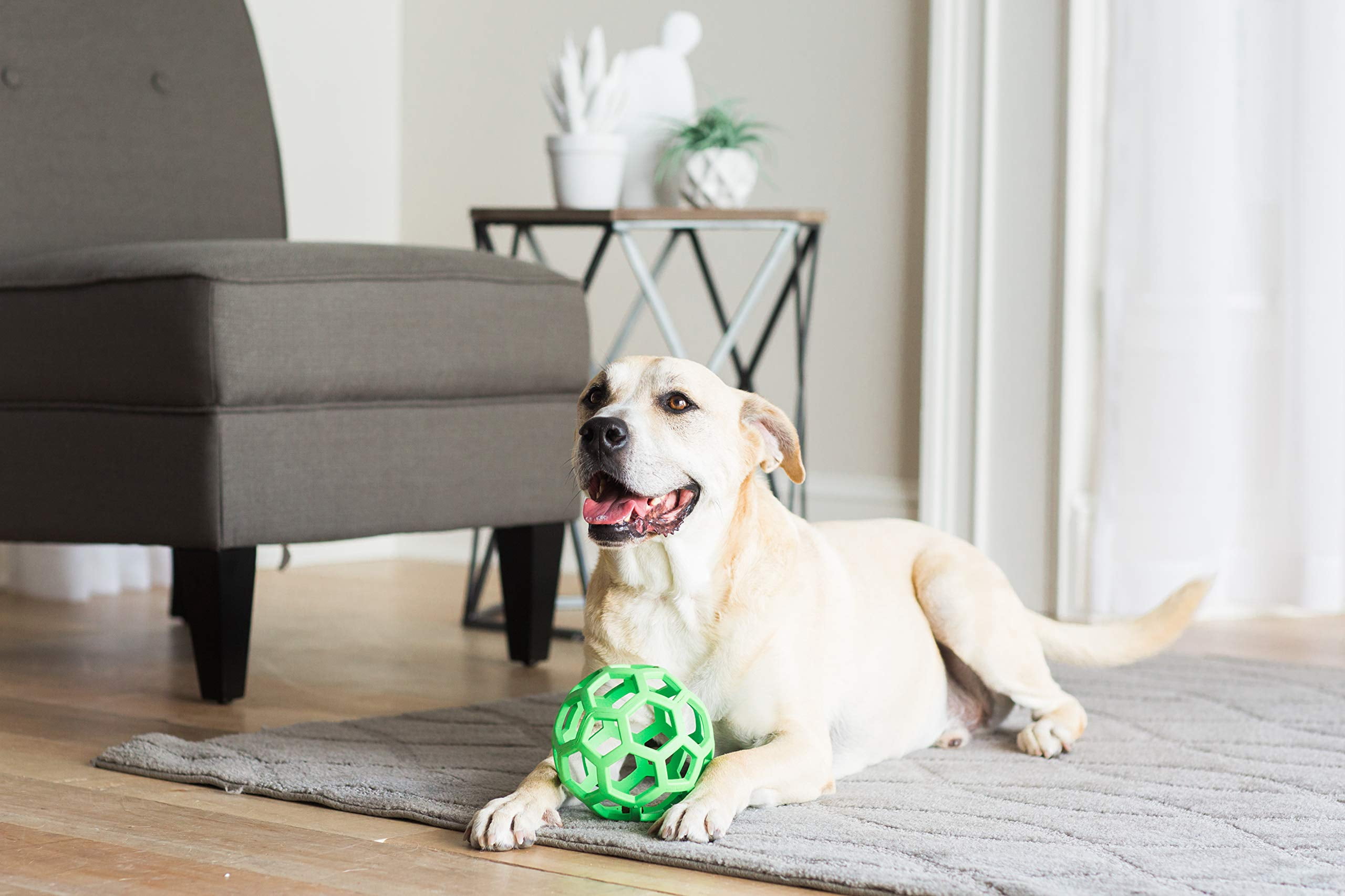 Dog Rope Toy Soccer Ball  6 Inch Interactive Toy With Straps For Tug Of War