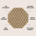 thumbnail image 4 of JONATHAN Y SANTA MONICA 5' Octagon Area Rug, Trebol Moroccan Trellis Textured Weave - Brown/Beige, SMB109A-5TGN, 4 of 5