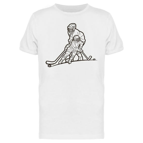 Ice Hockey Players Sketch T-Shirt Men -Image by Shutterstock, Male Small