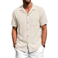 thumbnail image 2 of GENTS BLISS Men Linen Shirts Casual Short Sleeve Button Down Shirts for Men Beach Tops with Pocket, 2 of 10