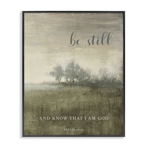 Stupell Industries Be Still Psalm 46:10 Black Framed Giclee Art, design by Michael Marcon
