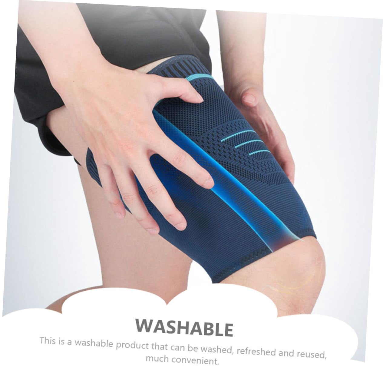 Waqn 2pcs Thigh Brace Elbow Sleeve Hamstring Stretch Strap Ankle Weights Sleeve Leg Wraps Leg Sleeve Thigh Sleeve Brackets Outdoor Cycling Leg Protectors Elastic A417