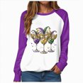 thumbnail image 5 of HCNTES Mardi Gras Shirts for Women Mardi Gras Sequin Long Sleeve Shirt Funny Fat Tuesday Tee Carnival Crewneck Party Tops(Size:S), 5 of 9