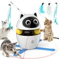 thumbnail image 1 of Cornmi Indoor Automatic Cat Toy Interactive, New Arrival 3 in 1 Cat Interactive Laser Feather Toy, 1 of 8