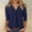 Blue, variant on ClodeEU Women's Summer 3/4 Sleeve V Neck Linen Shirt, Lightweight Tunic Top Loose Blouse Navy,Womens Plus L