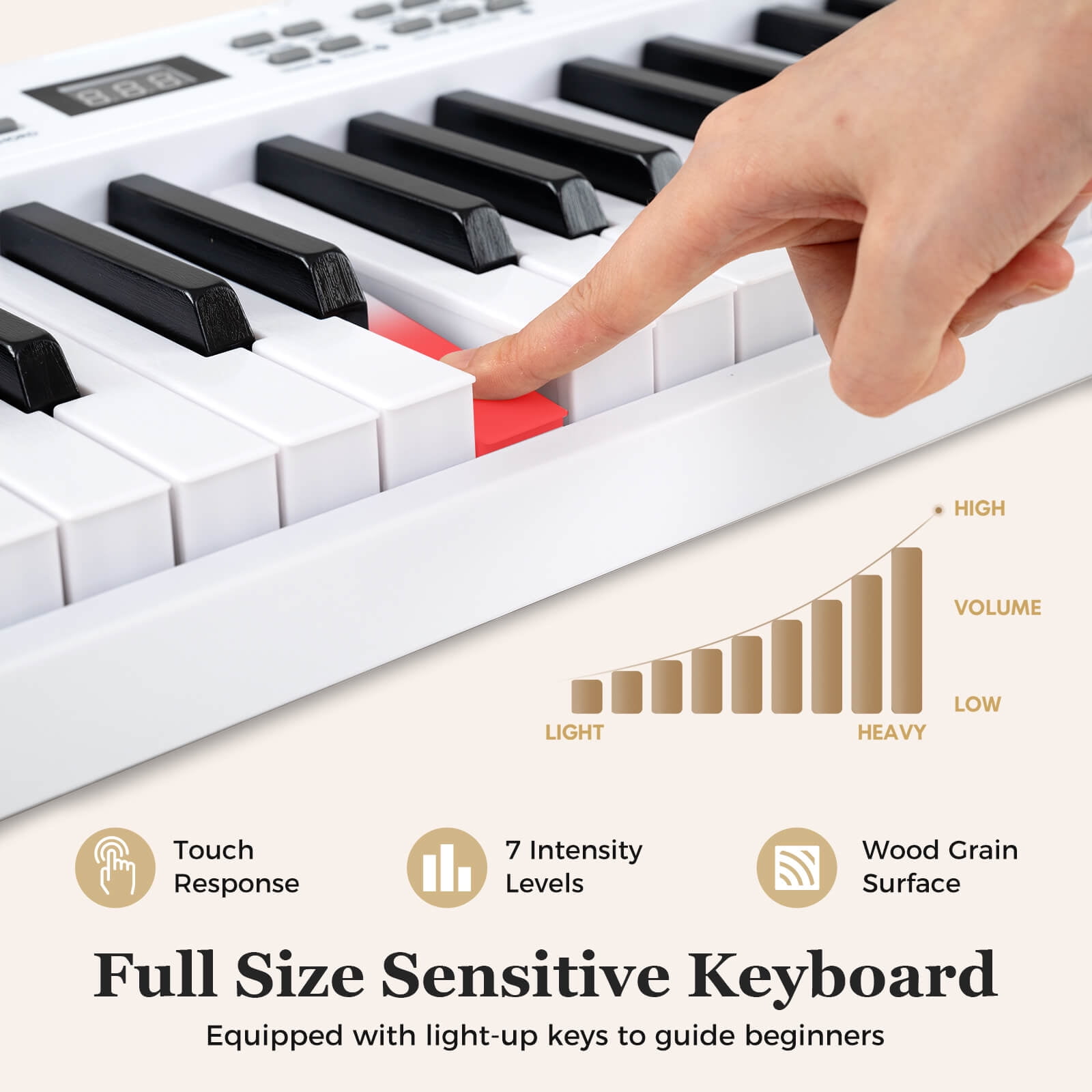 Infans 61-Key Foldable Piano Keyboard w/MIDI Split Function Headphone Sustain Pedal