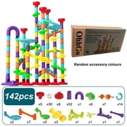 Marble Runs for Kids, 142 Pcs Marble Run Race Coaster Set, Marble Tracks Learning Toy Construction Building Blocks Set, Coaster Maze DIY Toys for Kids
