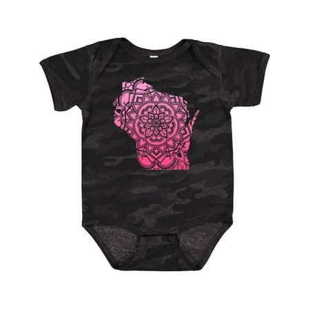 

Inktastic Wisconsin Silhouette Mandala Gift Baby Boy or Baby Girl Bodysuit