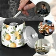 thumbnail image 4 of Yayeee Ashtray with Lid for Cigarette Smokeless Stainless Steel Home Ash Holder, White Watercolor Oranges, 4 of 7