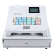 Cash Register, 48 Keys Electronic POS System with 4 Bill 5 Coin Slots, Removable Cash Tray and Thermal Printer Cash Register for Supermarket Bar Retail Shop Small Businesses